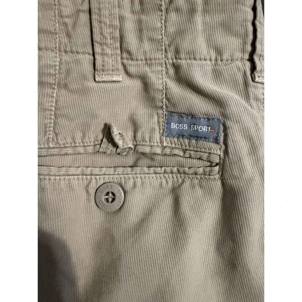 Hugo Boss Sport Orange Pants Mens 34x30 Khaki Beige Regular Fit Chinos
